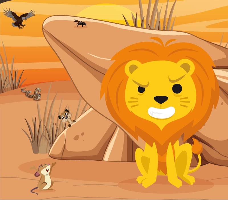 Colorin cuenta El león y el ratón para niños