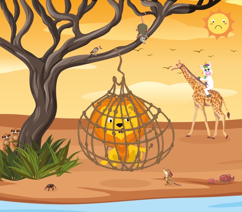 Colorin cuenta El león y el ratón para niños