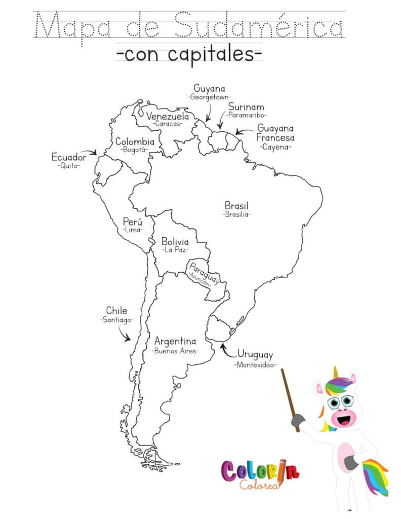 Países y capitales del mundo - Sudamérica