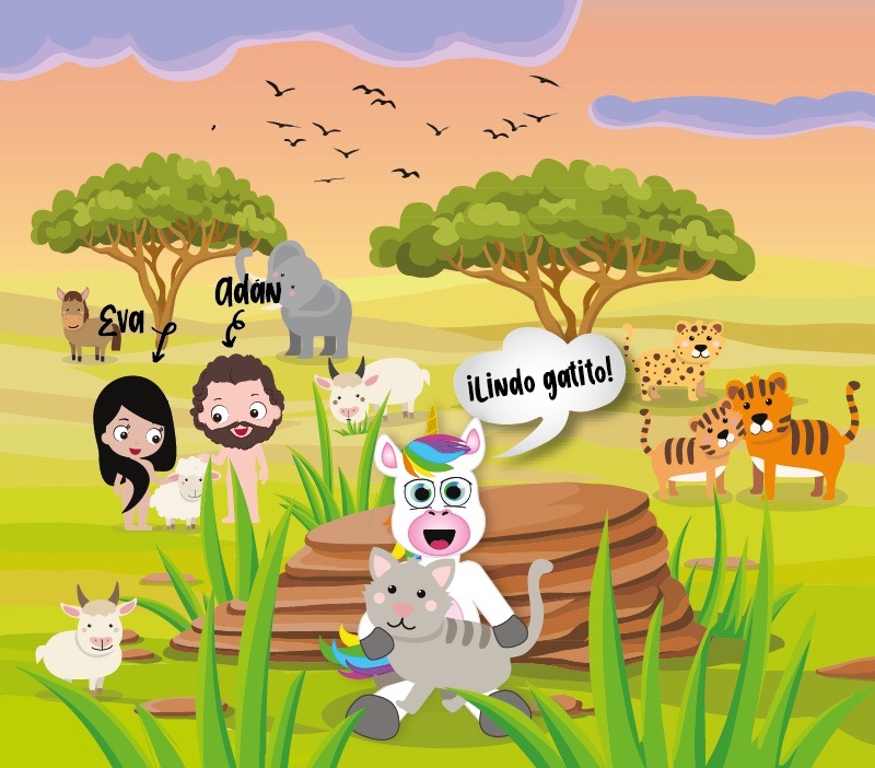 Colorin cuenta Adán y Eva para niños