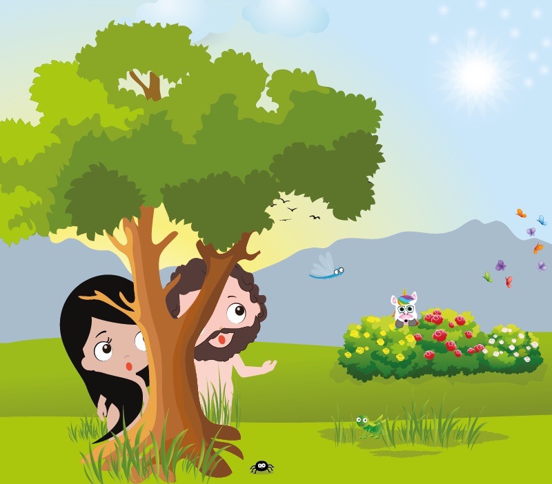 Colorin cuenta Adán y Eva para niños