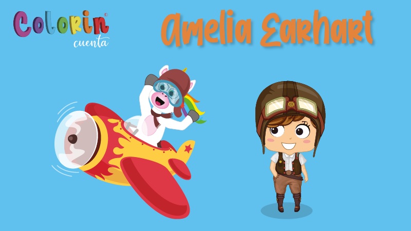 Colorin cuenta Amelia Earhart para niños