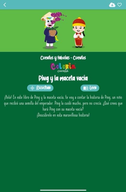 App Colorin Cuenta tablet