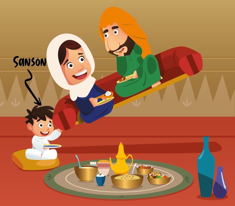 Colorin cuenta Sansón y Dalila para niños