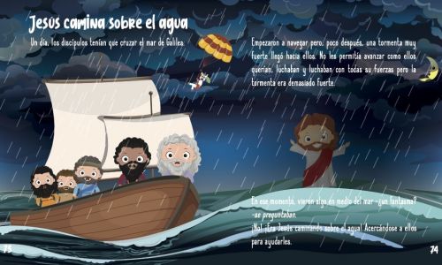 La historia de Jesus para ninos- Jesus camina sobre el agua