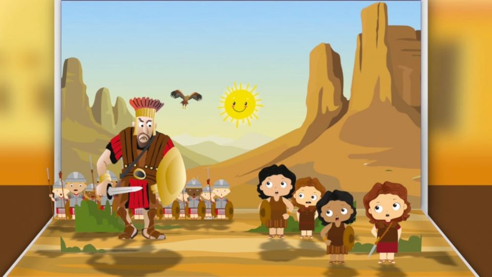 david y goliat 3-2 Cuento de David Y Goliat para niños